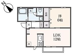 ホークヒルズA 1LDKの間取図画像