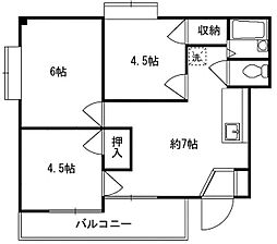 サンハイツ 3Kの間取図画像