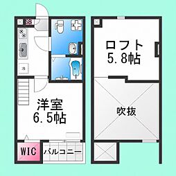 CarpeDiem堺 1Kの間取図画像