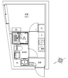 MAXIV CITY西馬込 1Kの間取図画像