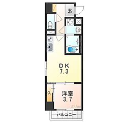 ESLEADRESIDENCE大阪天王寺 1DKの間取図画像