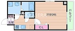 ブリランテ都島 1Kの間取図画像