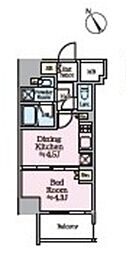 リビオメゾン浅草橋 1DKの間取図画像