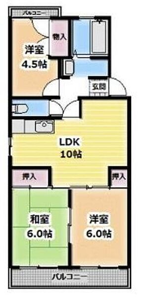 ロイアルまさや 203｜静岡県富士宮市小泉(賃貸マンション3DK・2階・59.50㎡)の写真 その2