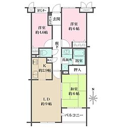 井草パークハウス 4階3LDKの間取り