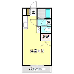 M'sBee ワンルームの間取図画像