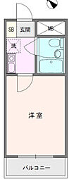 ブルーハイツK 1Kの間取図画像