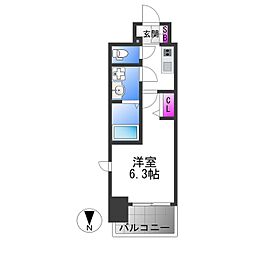 フォーリアライズ大阪ミッテ 15階1Kの間取り