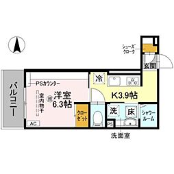 JR紀勢本線 和歌山市駅 徒歩8分の賃貸アパート 1階1Kの間取り