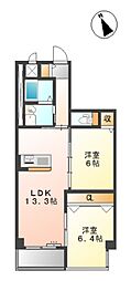 レスパスアグレアーブル 2LDKの間取図画像
