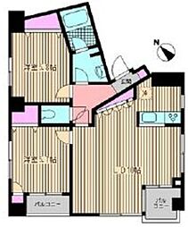 シモンズ中野 3階2LDKの間取り