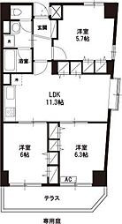 CREA・H 3LDKの間取図画像