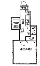 コンフォール千駄木 1階1Kの間取り
