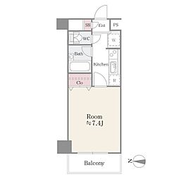 グランパァレ1 ワンルームの間取図画像