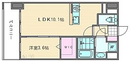 レジデンス22 1LDKの間取図画像
