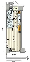 スカイコートパレス明大前 1Kの間取図画像