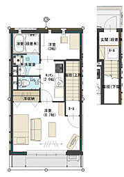 すみれマンション 2階1LDKの間取り