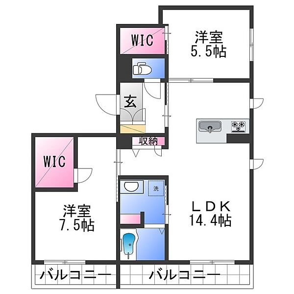 Ｒｅｏ ｜和歌山県和歌山市吉田(賃貸マンション2LDK・3階・64.58㎡)の写真 その2