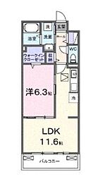 アウラティエ 1階1LDKの間取り