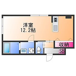 グッドマウンテン上町 ワンルームの間取図画像