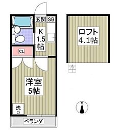 デイジー 1Kの間取図画像