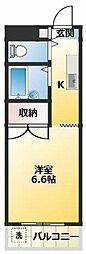 ドミールタカラ ワンルームの間取図画像