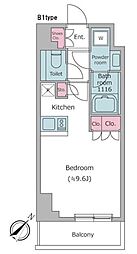 レジディア都立大 ワンルームの間取図画像