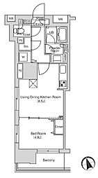 エミリブ鷺ノ宮 2階1LDKの間取り