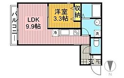 シルフィード 1階1LDKの間取り