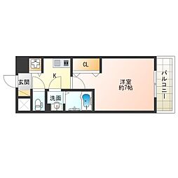 Luxe此花 1Kの間取図画像