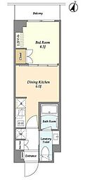 ベルファース駒沢三丁目 1DKの間取図画像