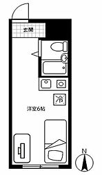リバー綱島 ワンルームの間取図画像