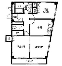 パレストリサワ 3DKの間取図画像