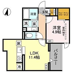 Noble villa東大成 1LDKの間取図画像