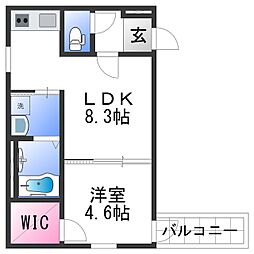 フジパレス吹屋町 1LDKの間取図画像