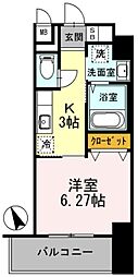 アレーズ南池袋 1Kの間取図画像