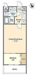 アルファコート常盤台2 1LDKの間取図画像