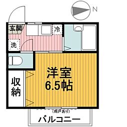 グリーンコーポ 1Kの間取図画像