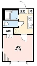 ロンベルク妙典 1階1Kの間取り