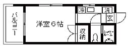 エスポワールさがみ野 1Kの間取図画像