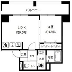 プランドール 3階1LDKの間取り
