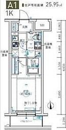 MAXIV生田 1Kの間取図画像
