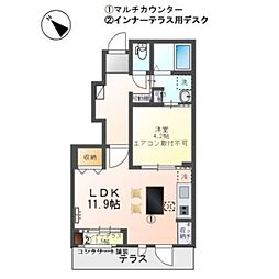 アスタルテ 1LDKの間取図画像