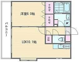 ブラン・ネージュ 1LDKの間取図画像