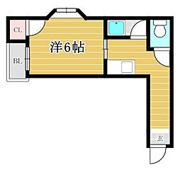 スカイハイツ大橋No.31 1Kの間取図画像
