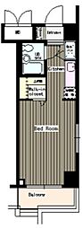松本ビル 2階ワンルームの間取り