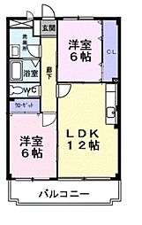 エスポアールPart1 2LDKの間取図画像