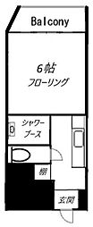 エヴェナール代々木 3階ワンルームの間取り