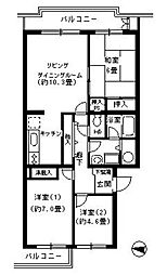 葛西ハイデンス 2階3LDKの間取り