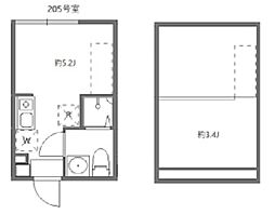 ハーモニーテラス浮間V ワンルームの間取図画像